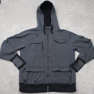 Adv3nture Jacket Mens Large Gray Limited Edition Hooded Full Zip Hoodie Coat